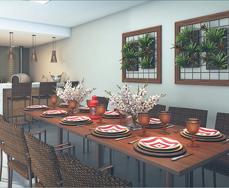 Murano Residences - Churrasqueira com forno de pizza