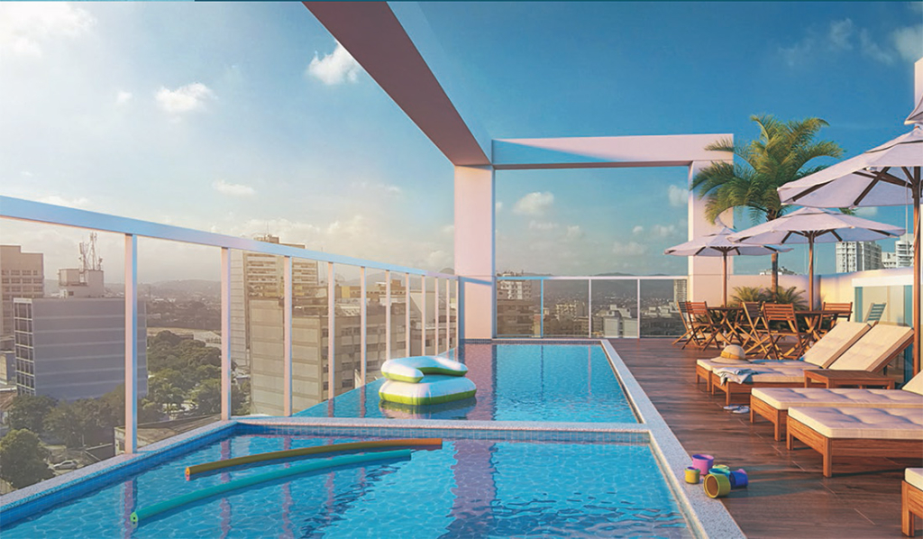 Murano Residences - Piscina com borda infinita adulto e infantil