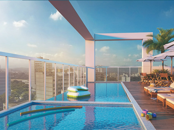Murano Residences - Piscina com borda infinita adulto e infantil