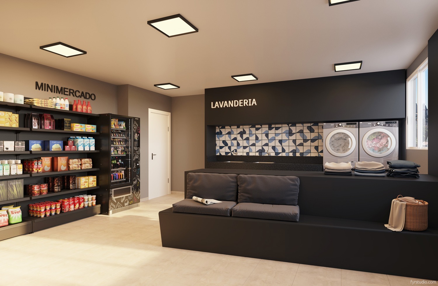 Minimercado e Lavanderia - Riva BeOn Porto Residencial