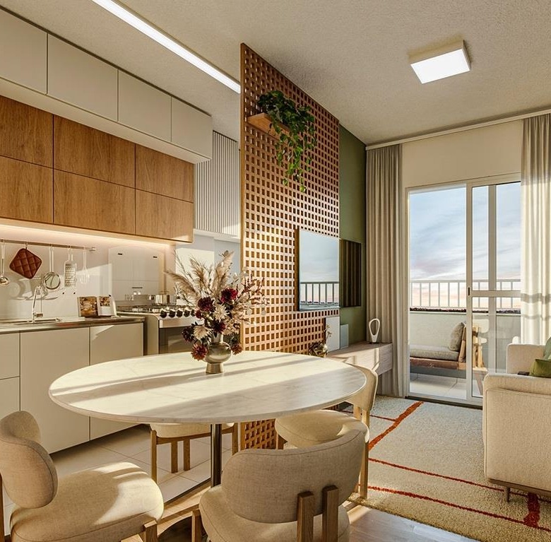 Residencial Paineiras - Sala - Cozinha - Varanda