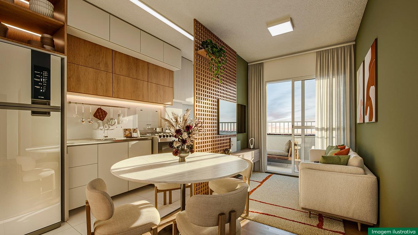 Residencial Paineiras - Sala - Cozinha - Varanda